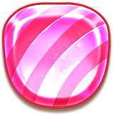 Candy Blitz Bombs Κόκκινο ροζ ριγέ σύμβολο